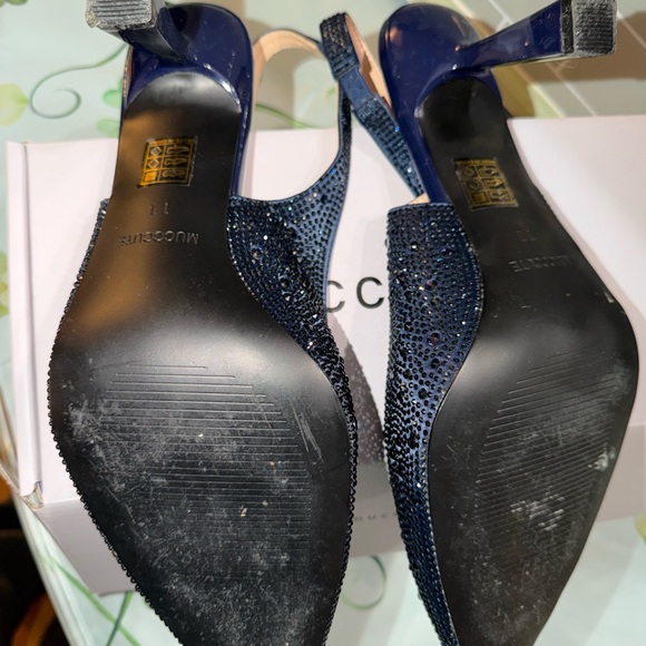 Blue sequin Slingback Heels - Picture 6 of 6